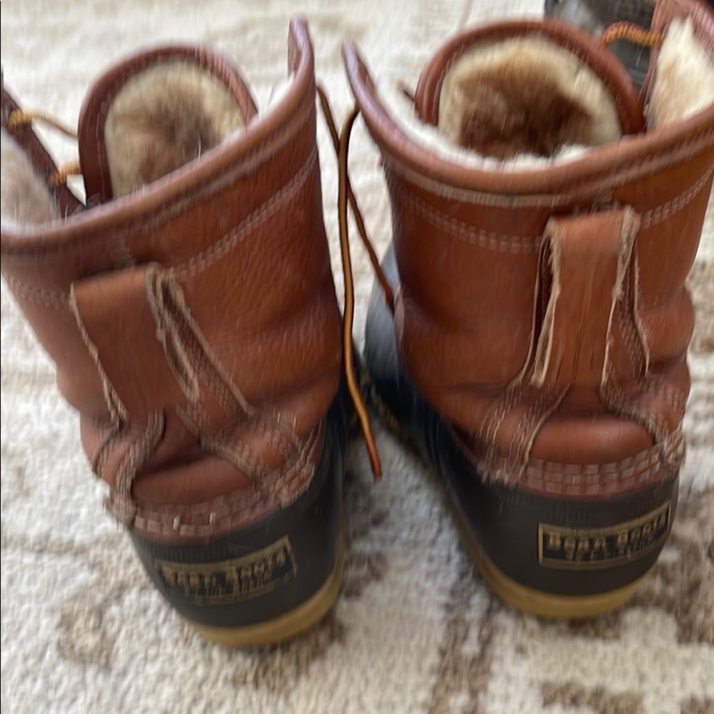 L.L. Bean Brown Leather with Black Rubber Winter Boots - Picture 9 of 9